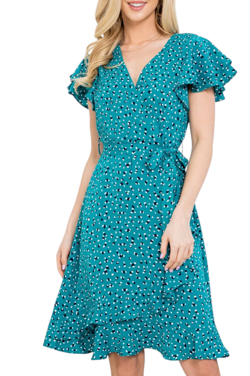 Teal Flurries Vintage Style Dress