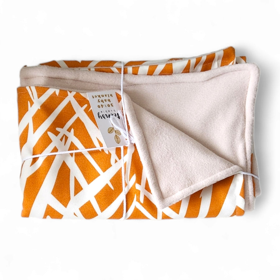 Large Baby Blanket - Orange Abstract