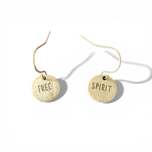 Telling Short Quote Earrings - Free Spirit