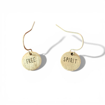 Telling Short Quote Earrings - Free Spirit