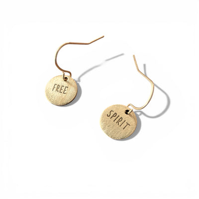 Telling Short Quote Earrings - Free Spirit