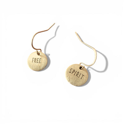 Telling Short Quote Earrings - Free Spirit
