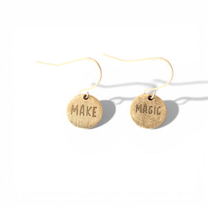 Telling Short Quote Earrings - Make Magic