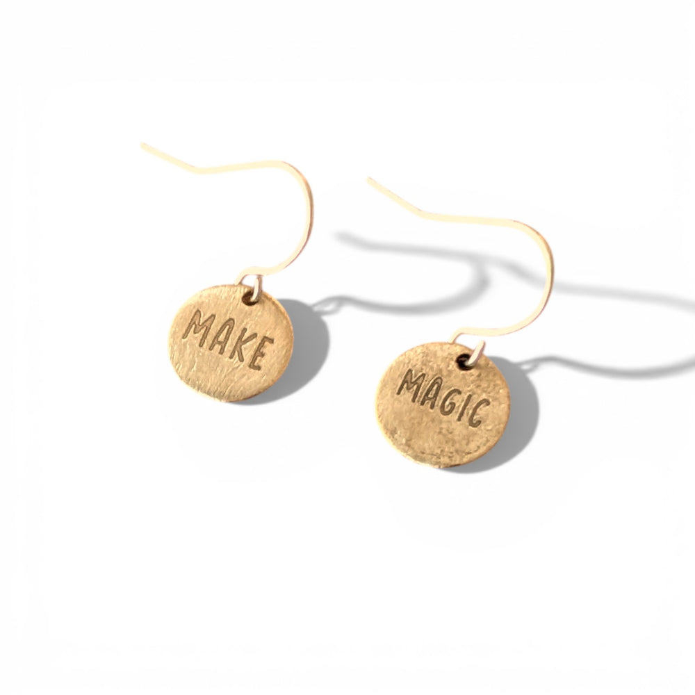 Telling Short Quote Earrings - Make Magic