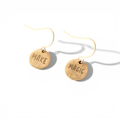 Telling Short Quote Earrings - Make Magic