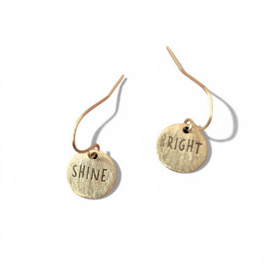 Telling Short Quote Earrings - Shine Bright