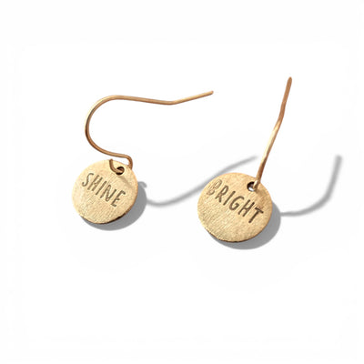 Telling Short Quote Earrings - Shine Bright