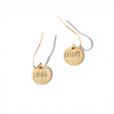 Telling Short Quote Earrings - Shine Bright
