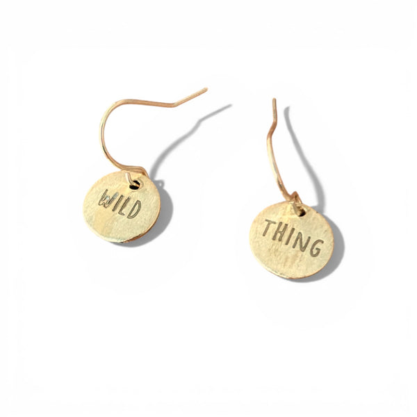 Telling Short Quote Earrings - Wild Thing