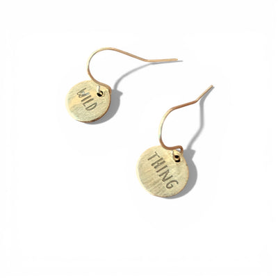 Telling Short Quote Earrings - Wild Thing
