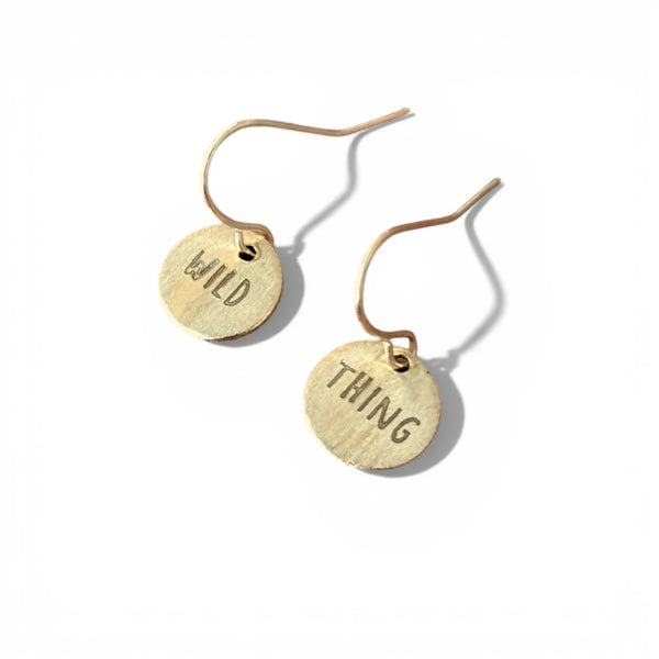Telling Short Quote Earrings - Wild Thing
