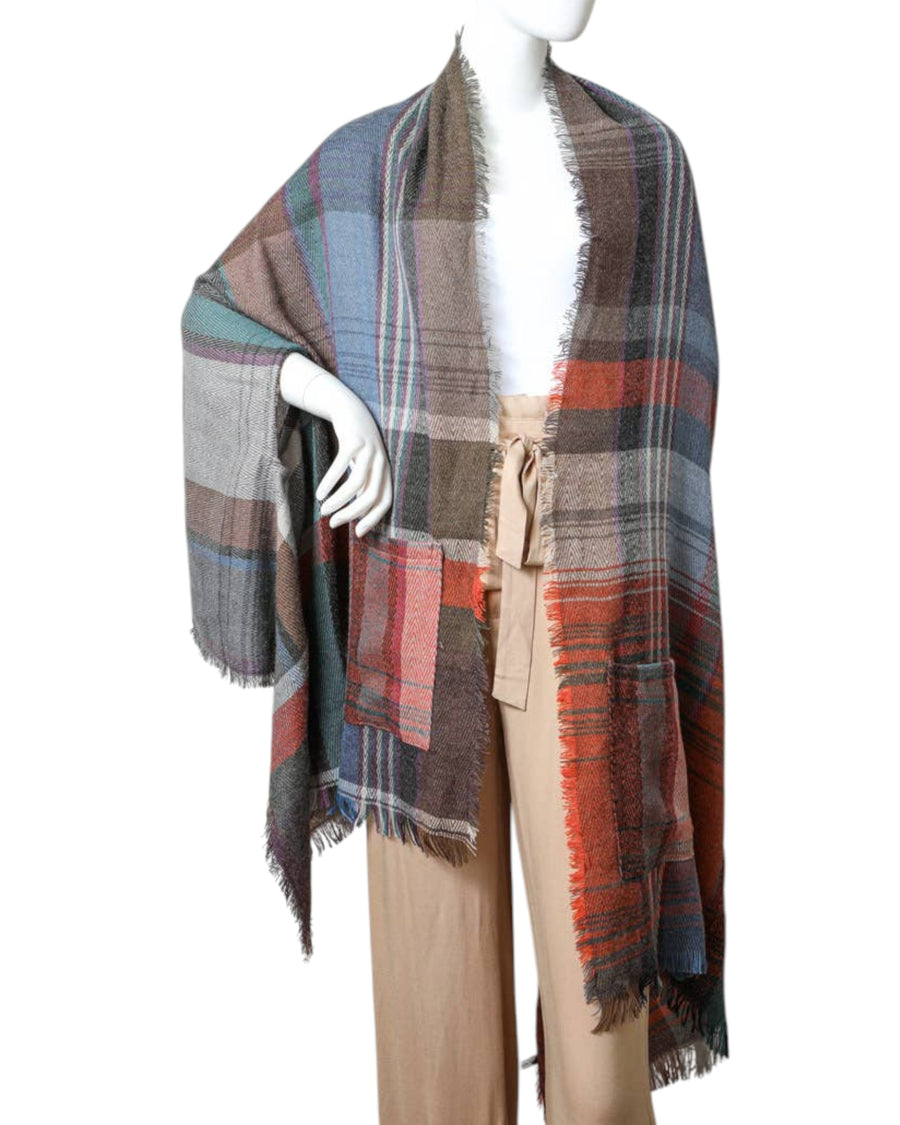 The Multicolor Plaid Pocket Ruana