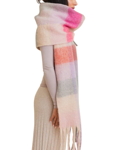 The Pinks Oversized Fringe Scarf