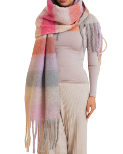 The Pinks Oversized Fringe Scarf