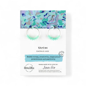 Thrive Emerald Jade Stainless Steel Hoops