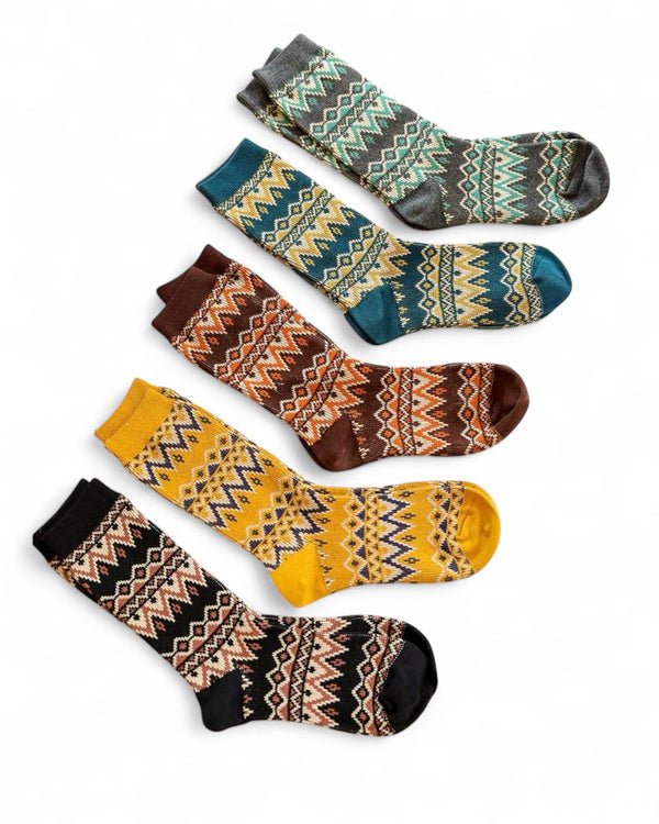 Golden Tribal Pattern Socks