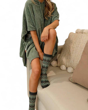 Teal Tribal Pattern Socks