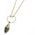 Bisa Gemstone Hammered Brass Necklace