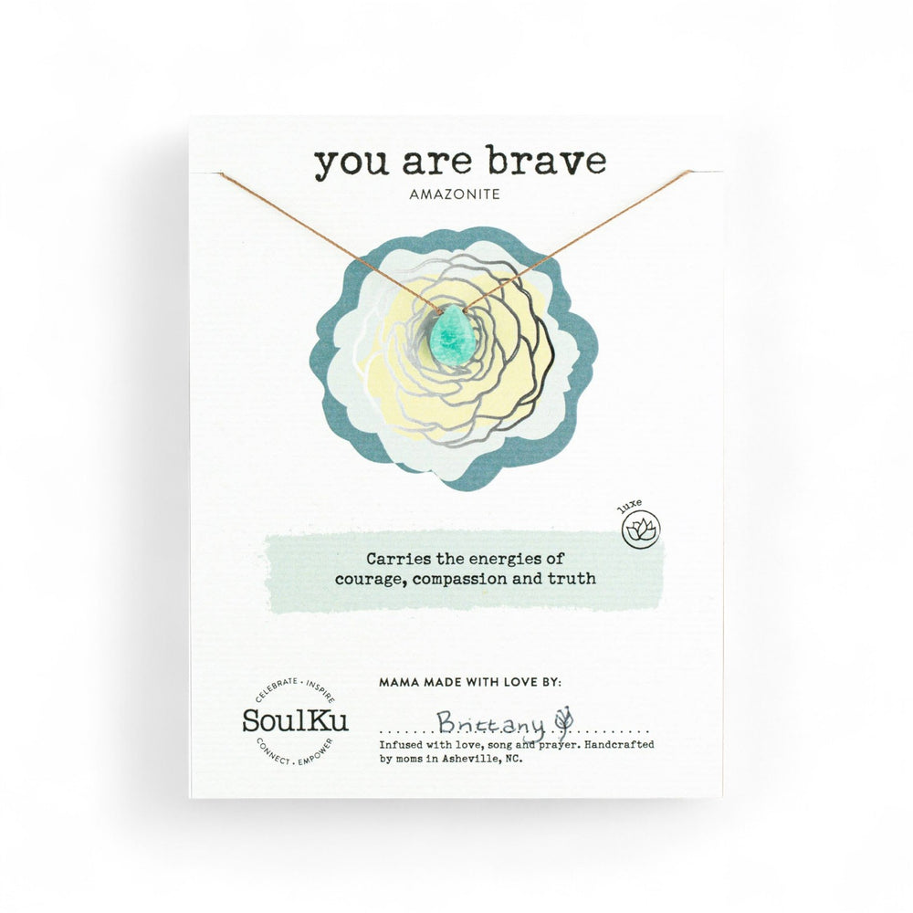 You Are Brave Amazonite Necklace