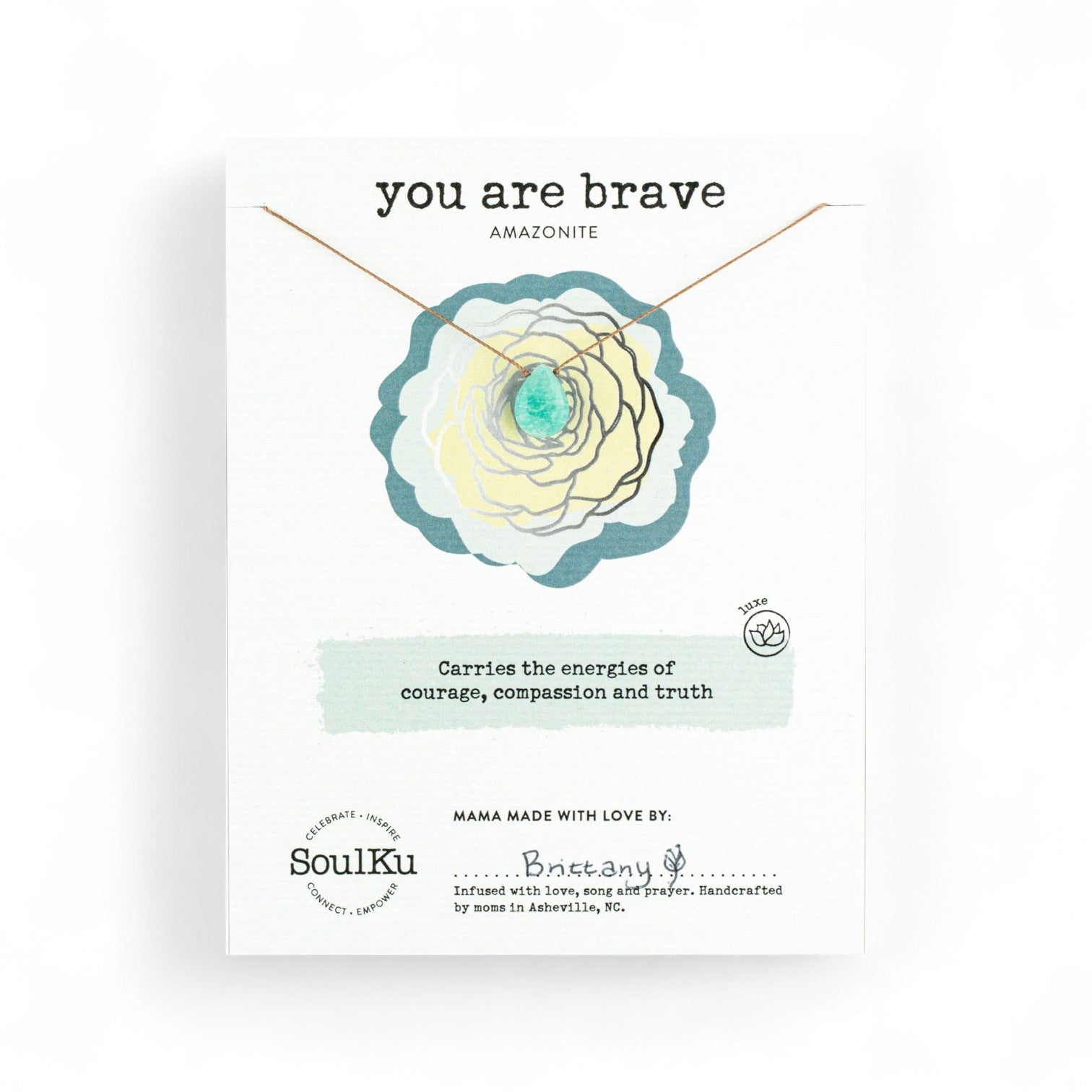 You Are Brave Amazonite Necklace