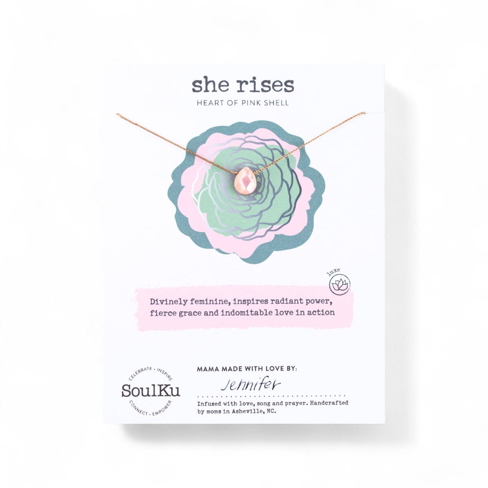 She Rises Heart of Pink Shell Necklace