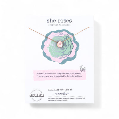 She Rises Heart of Pink Shell Necklace