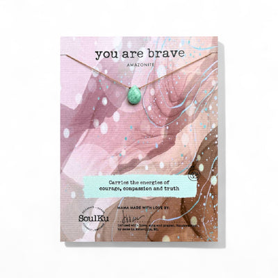You Are Brave Amazonite Necklace