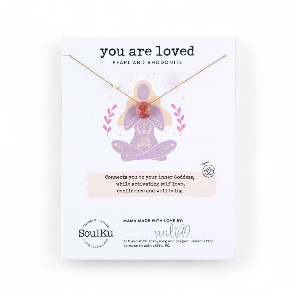 You Are Loved Pearl & Rhodonite Necklace