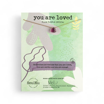 You Are Loved Plum Crystal Necklace
