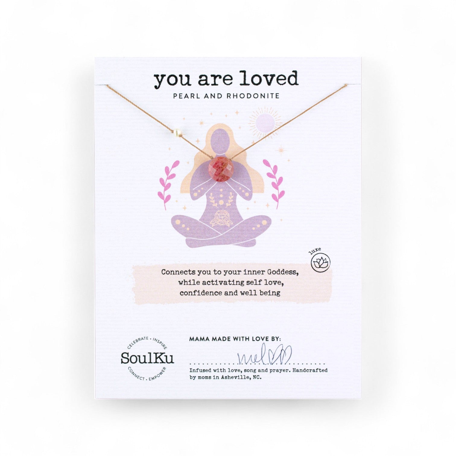 You Are Loved Pearl & Rhodonite Necklace