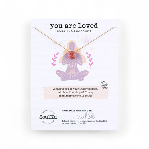 You Are Loved Pearl & Rhodonite Necklace