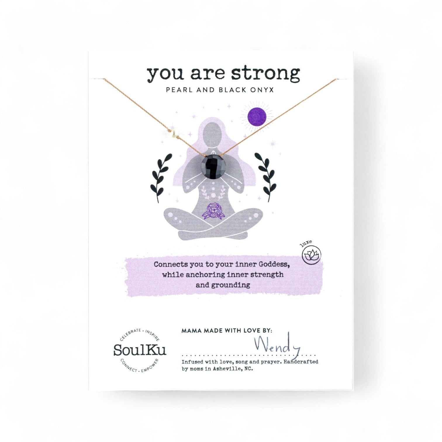 You Are Strong Pearl & Black Onyx Necklace