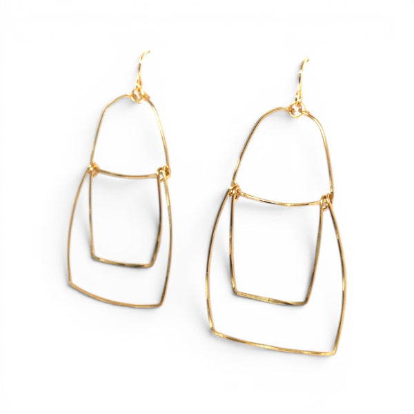 Zane Hand Hammered Brass Earrings