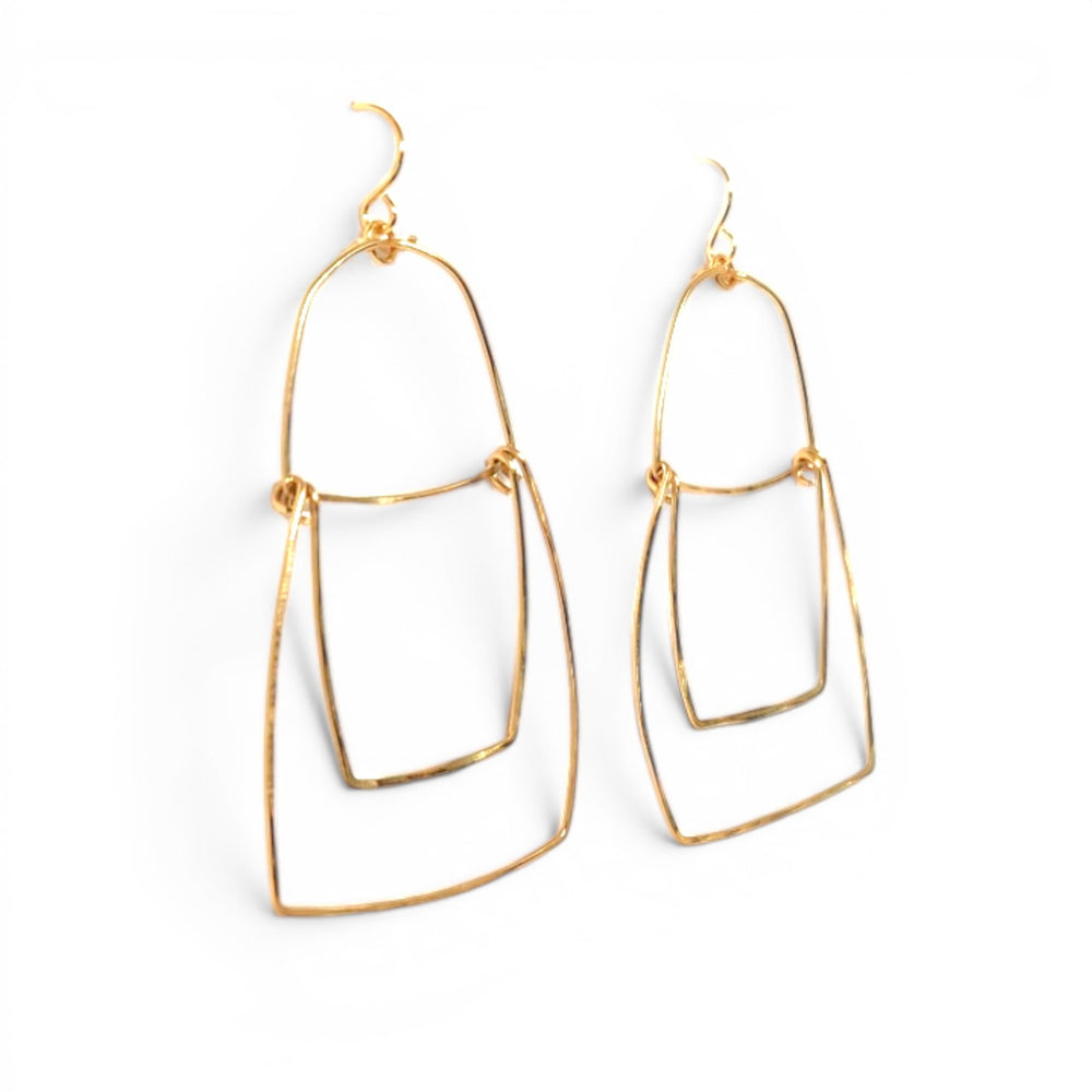 Zane Hand Hammered Brass Earrings
