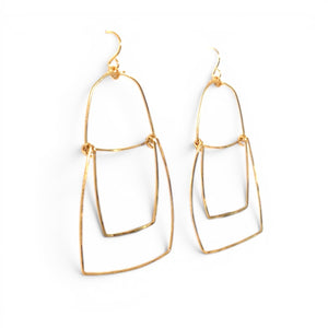 Zane Hand Hammered Brass Earrings