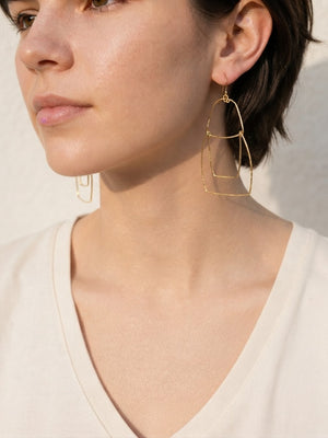 Zane Hand Hammered Brass Earrings