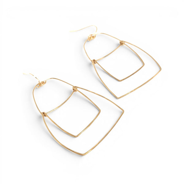 Zane Hand Hammered Brass Earrings