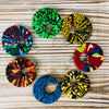Large Round Ankara Earrings (Multicolor - Yellow/Black/Red)