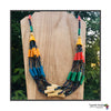 Kyenvu Handmade Beaded Offset Multi Strand Necklace in a Bold Multi Color Combination