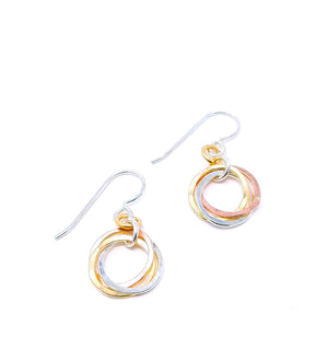 Mini Trio Earrings - Mixed Metals