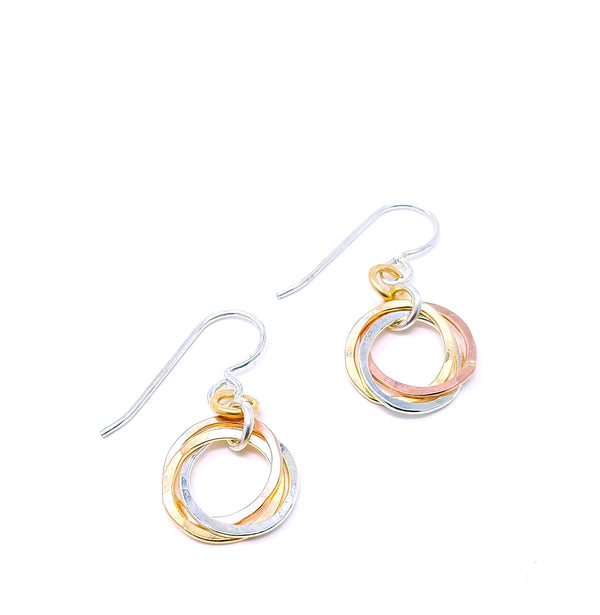Mini Trio Earrings - Mixed Metals