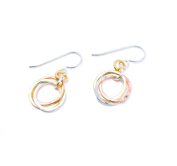 Mini Trio Earrings - Mixed Metals
