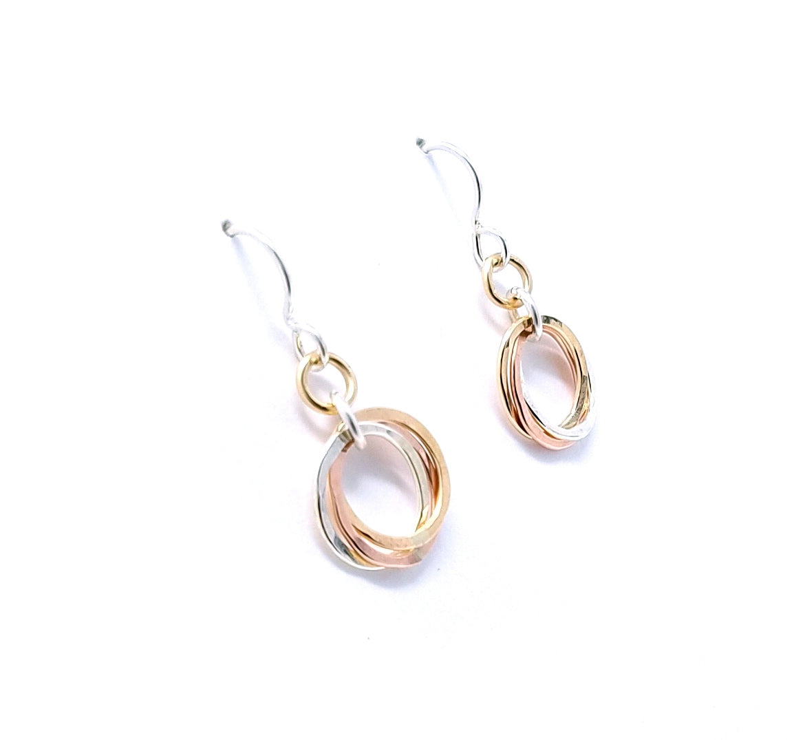 Mini Trio Earrings - Mixed Metals