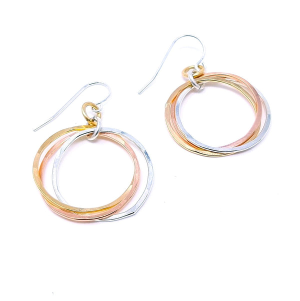 Large Trio Earrings - Mixed Metals