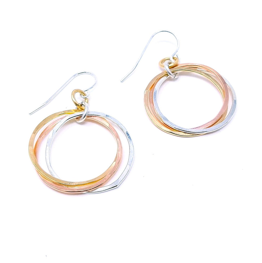 Large Trio Earrings - Mixed Metals