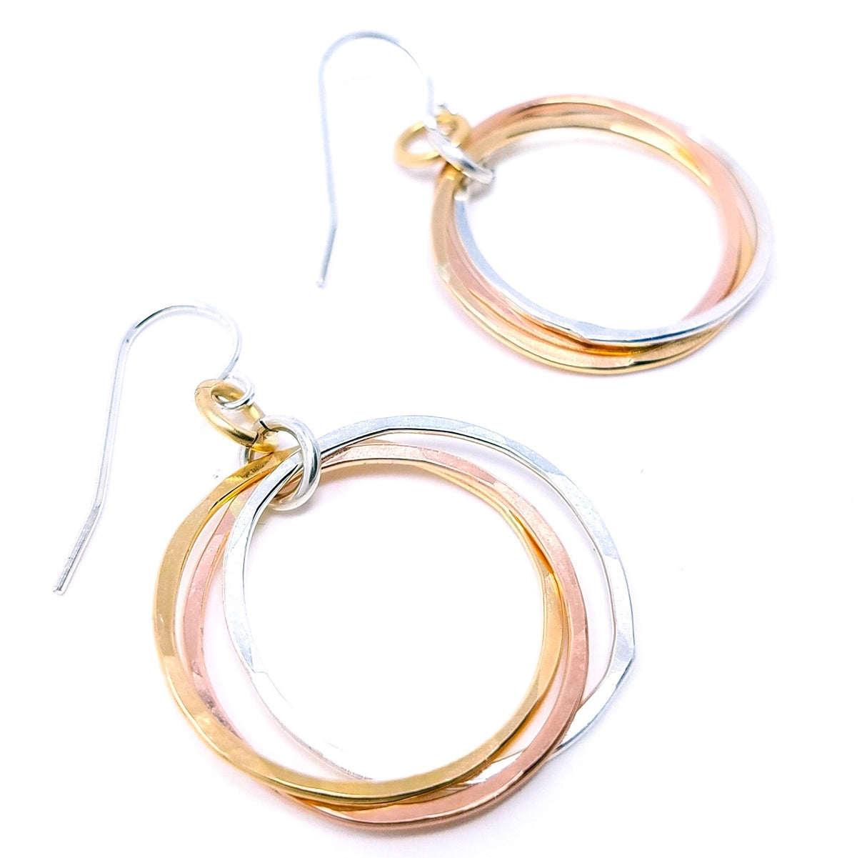 Large Trio Earrings - Mixed Metals