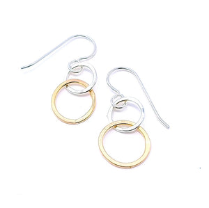 Mini Interlocking Earrings - mixed metals