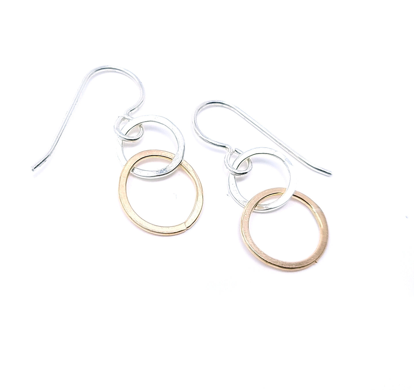 Mini Interlocking Earrings - mixed metals