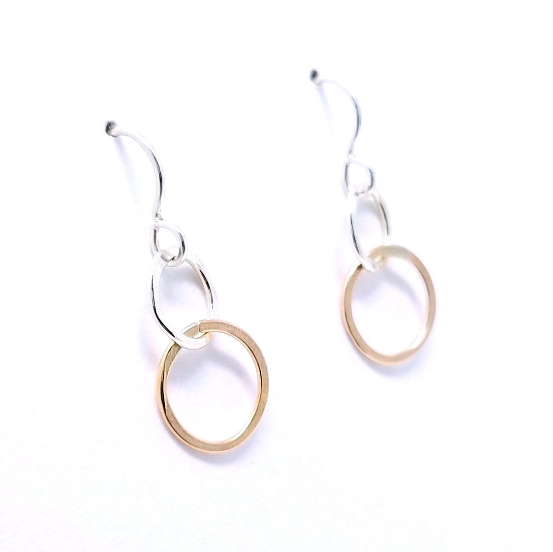 Mini Interlocking Earrings - mixed metals