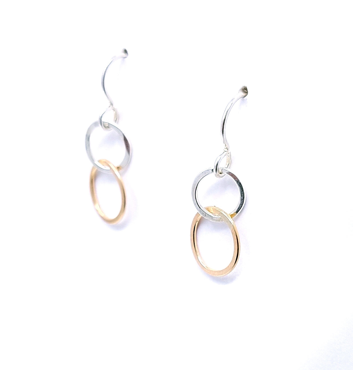 Mini Interlocking Earrings - mixed metals